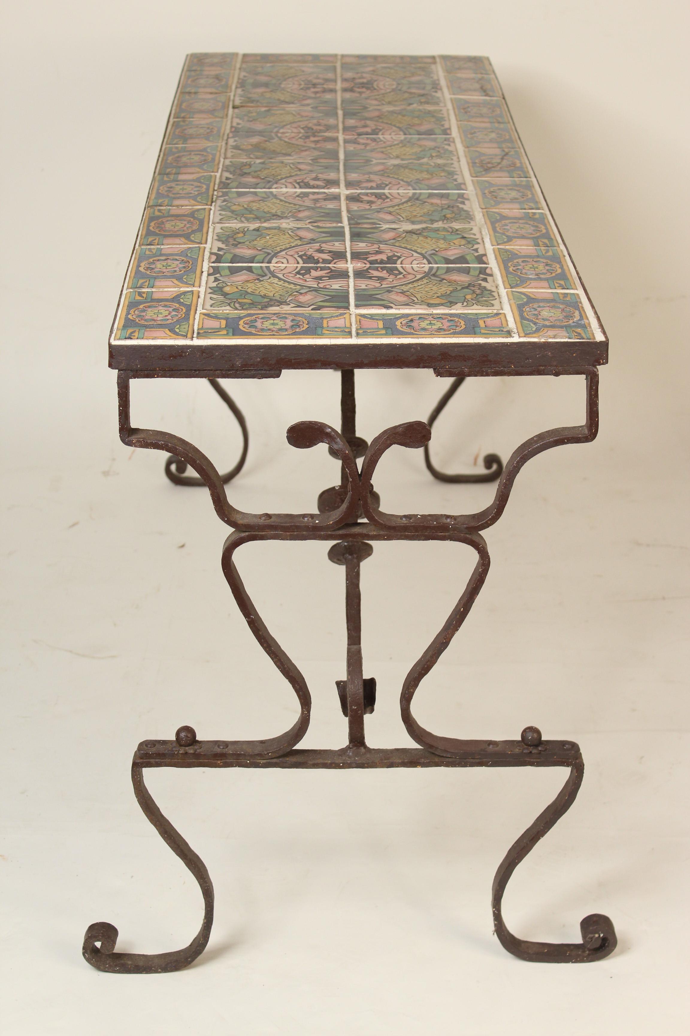wrought iron tile table