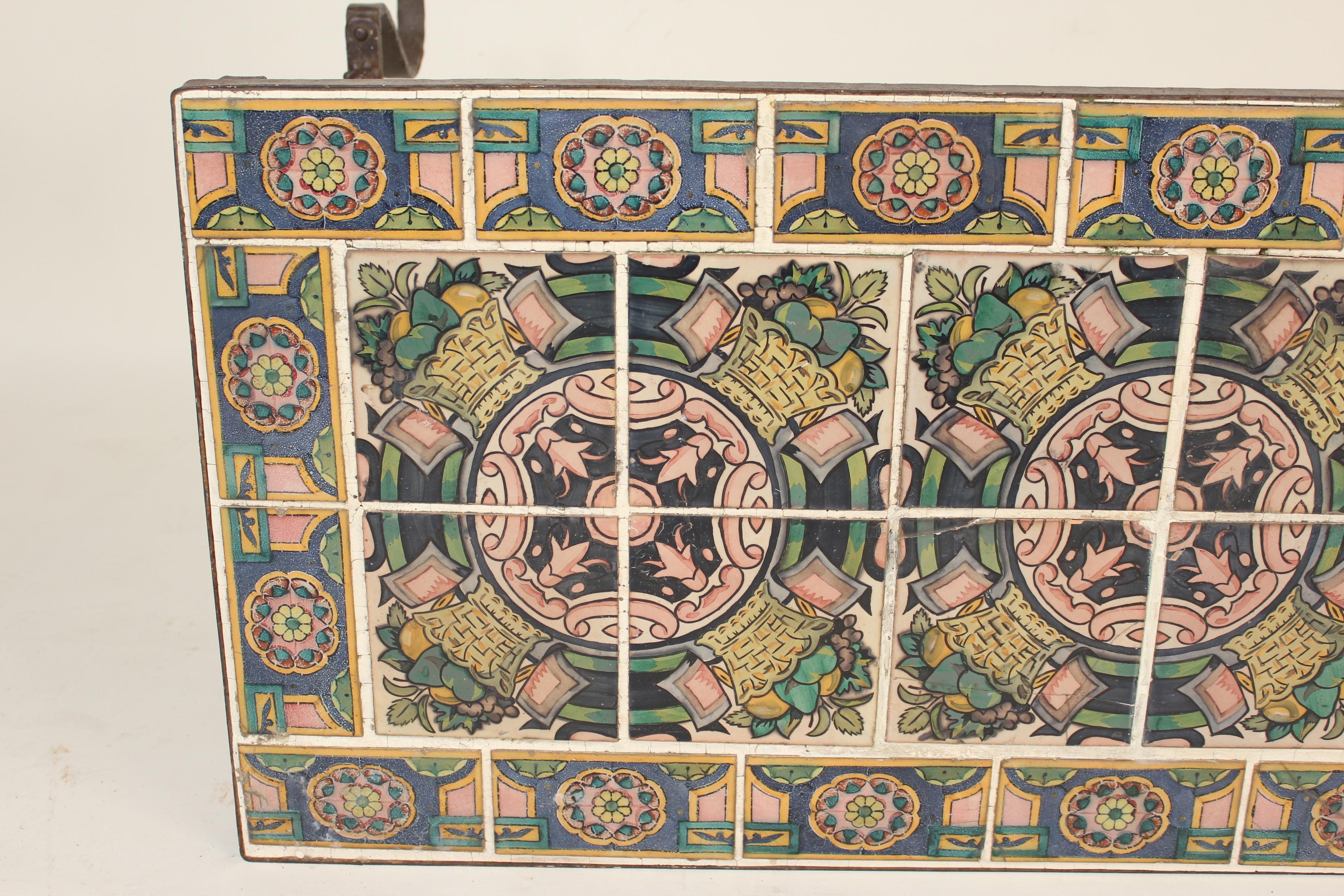 Spanish Colonial Wrought Iron Table with Spanish Tile-Top