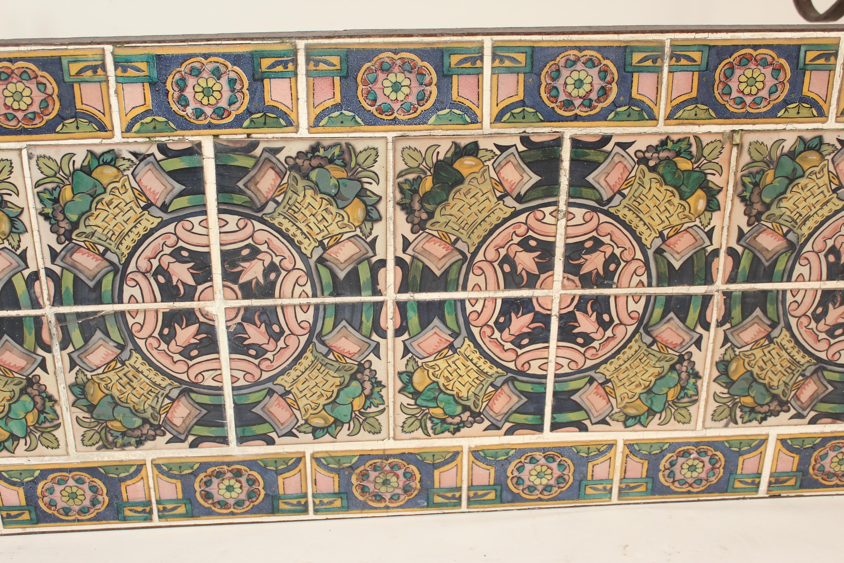 European Wrought Iron Table with Spanish Tile-Top