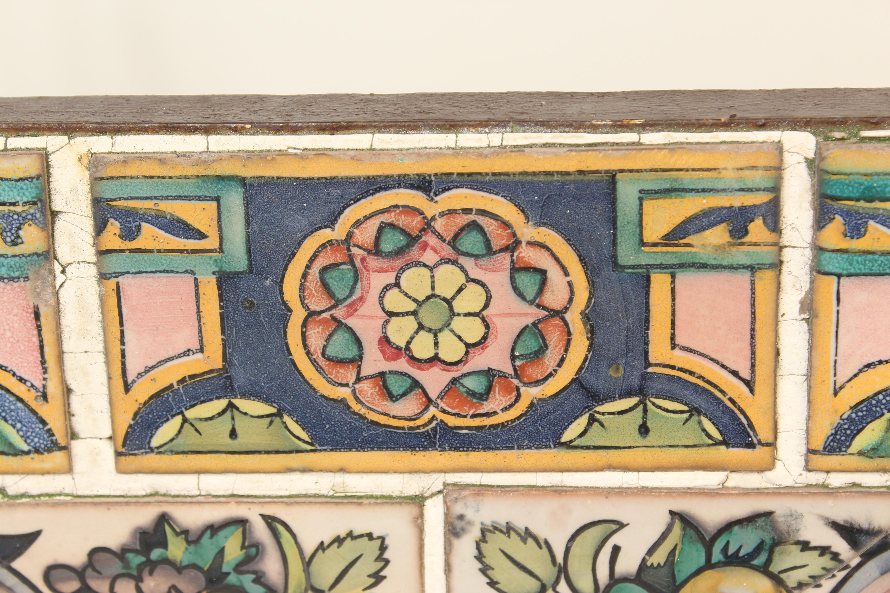 Wrought Iron Table with Spanish Tile-Top In Good Condition In Laguna Beach, CA