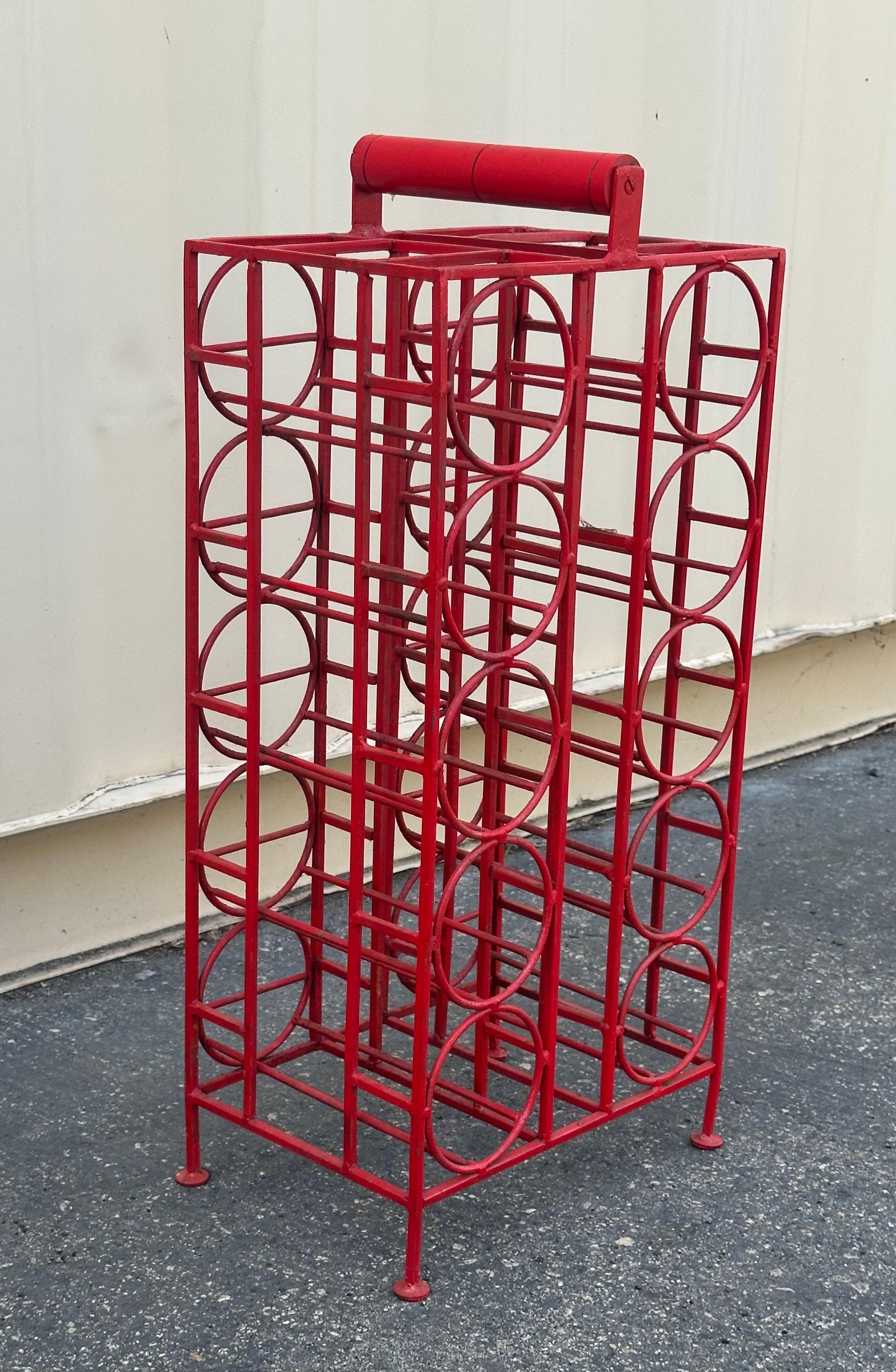Wrought Iron Ten Bottle Wine Rack by Arthur Umanoff For Sale 4