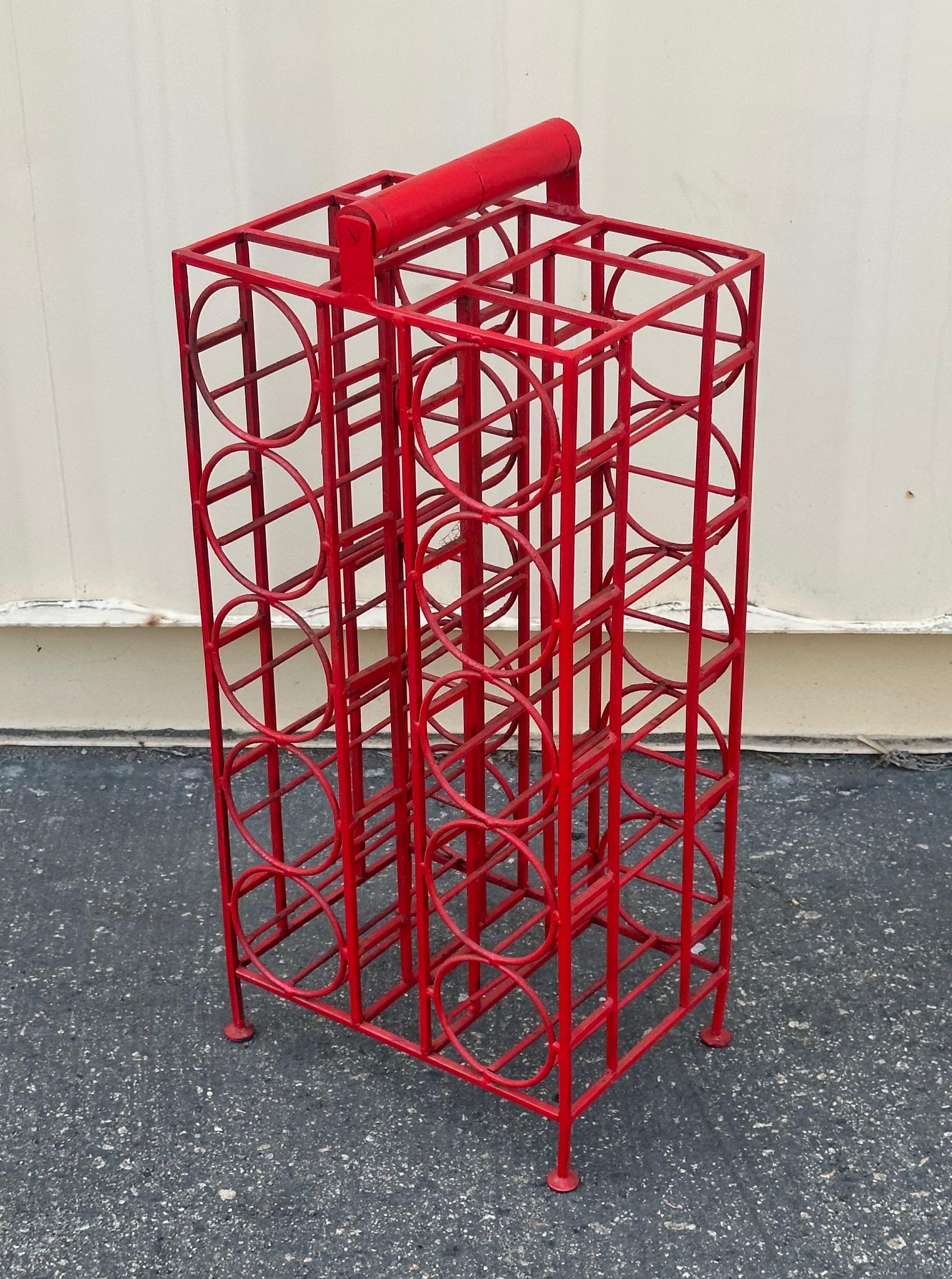 Wrought Iron Ten Bottle Wine Rack by Arthur Umanoff In Good Condition For Sale In San Diego, CA
