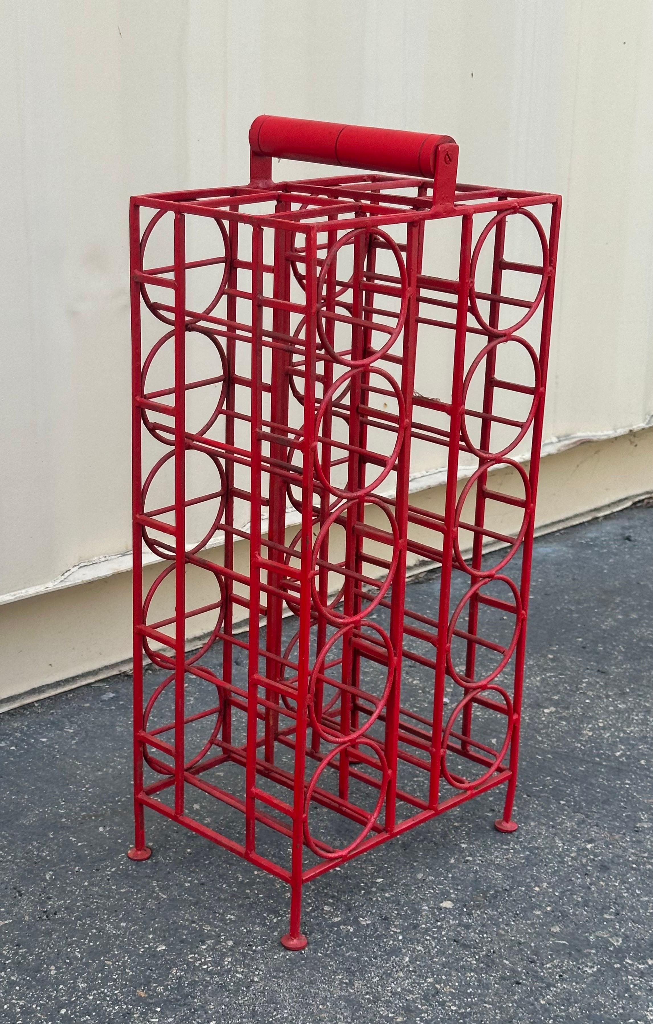 Wrought Iron Ten Bottle Wine Rack by Arthur Umanoff For Sale 1