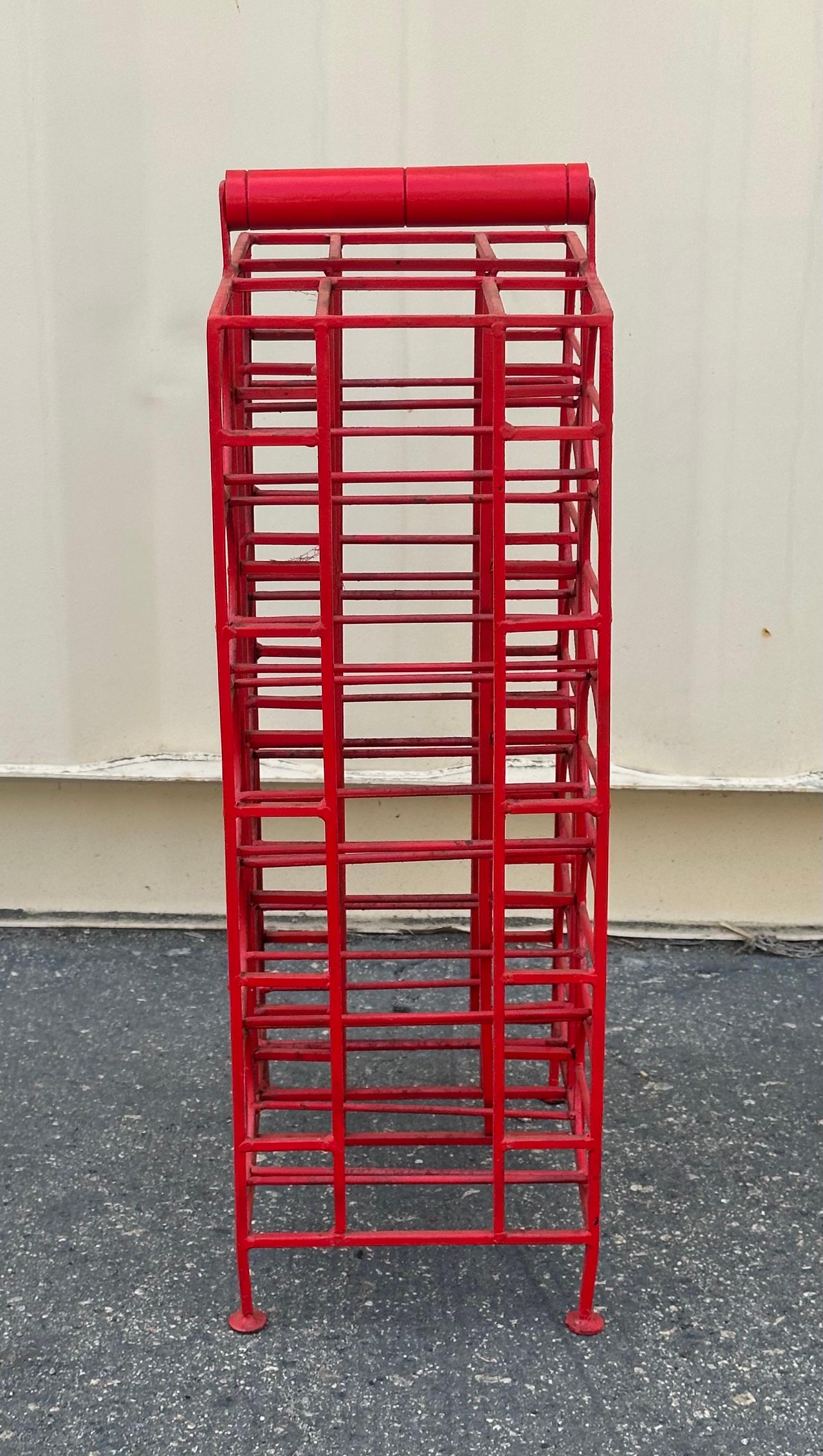 Wrought Iron Ten Bottle Wine Rack by Arthur Umanoff For Sale 2