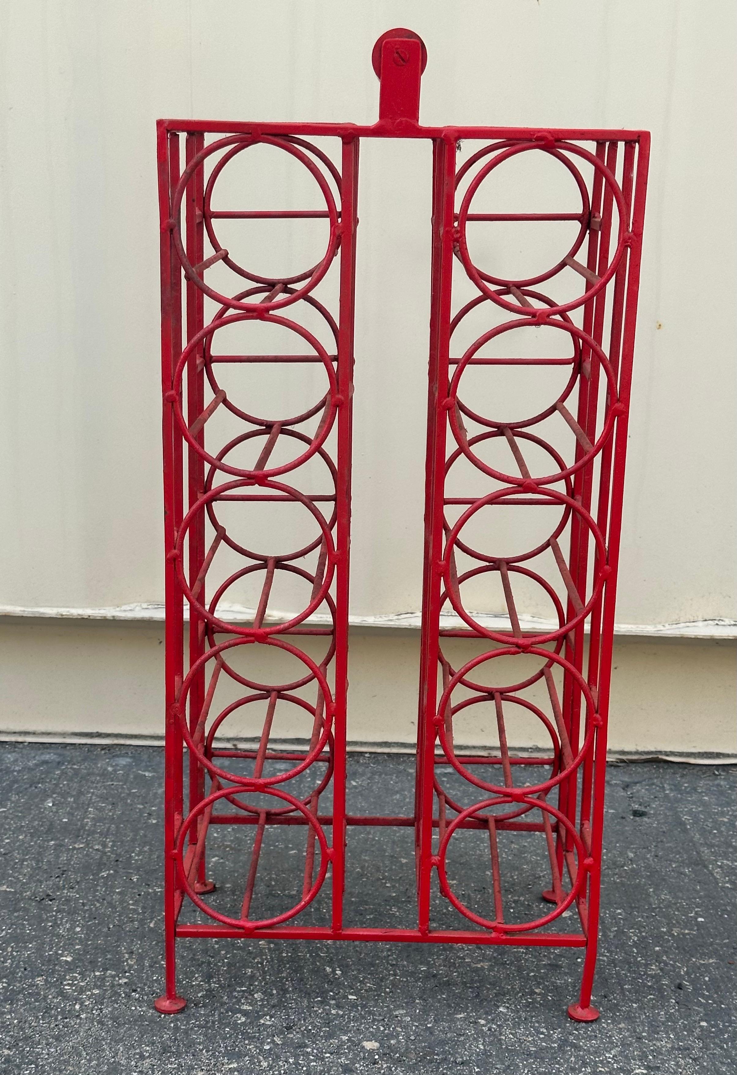 Wrought Iron Ten Bottle Wine Rack by Arthur Umanoff For Sale 3