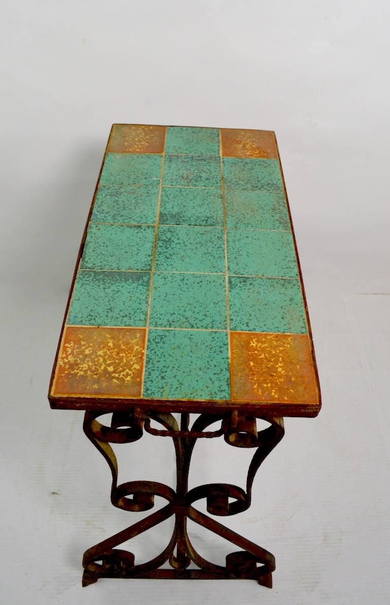 Wrought Iron Tile Top Table 5