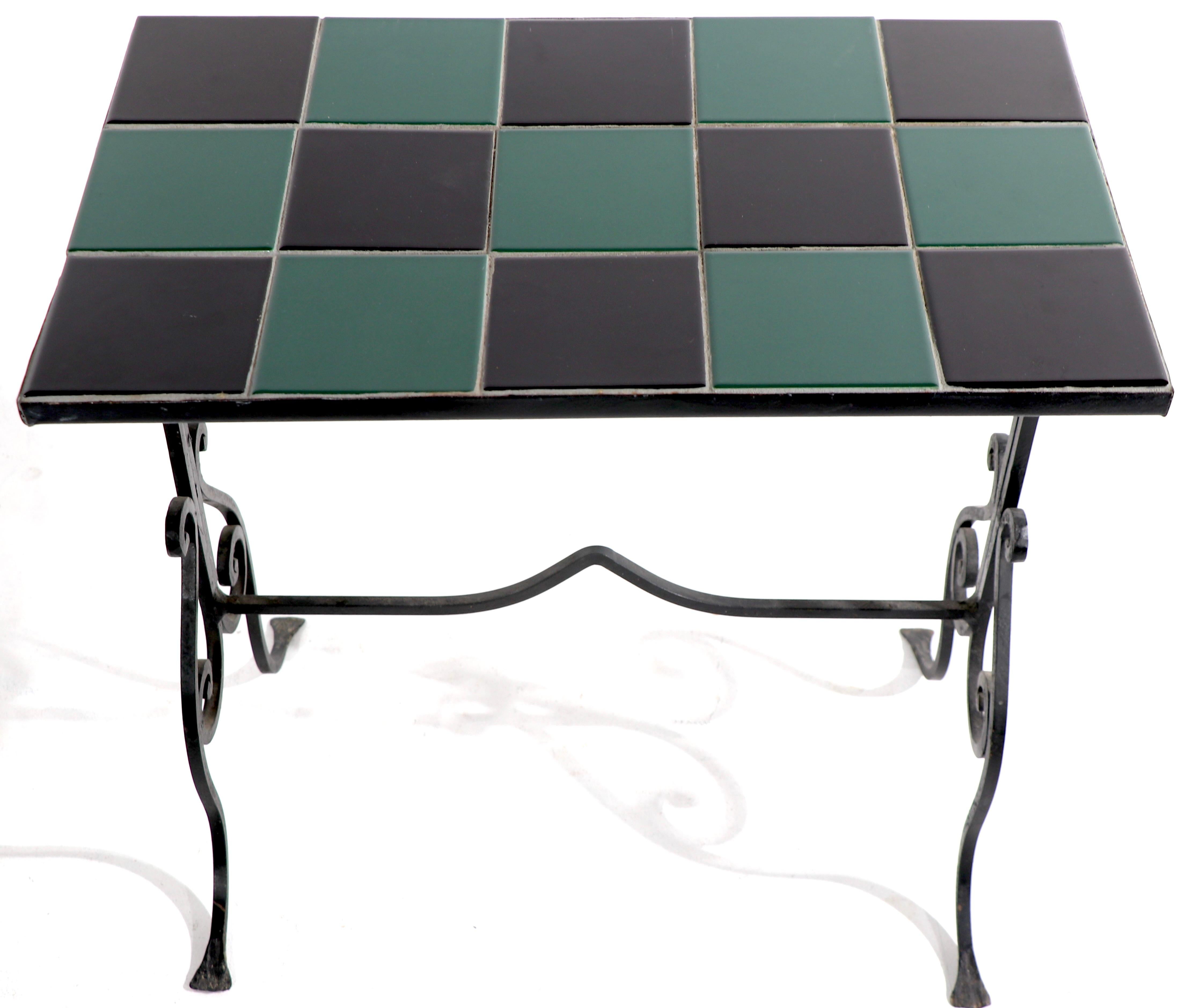 American Wrought Iron Tile Top Table