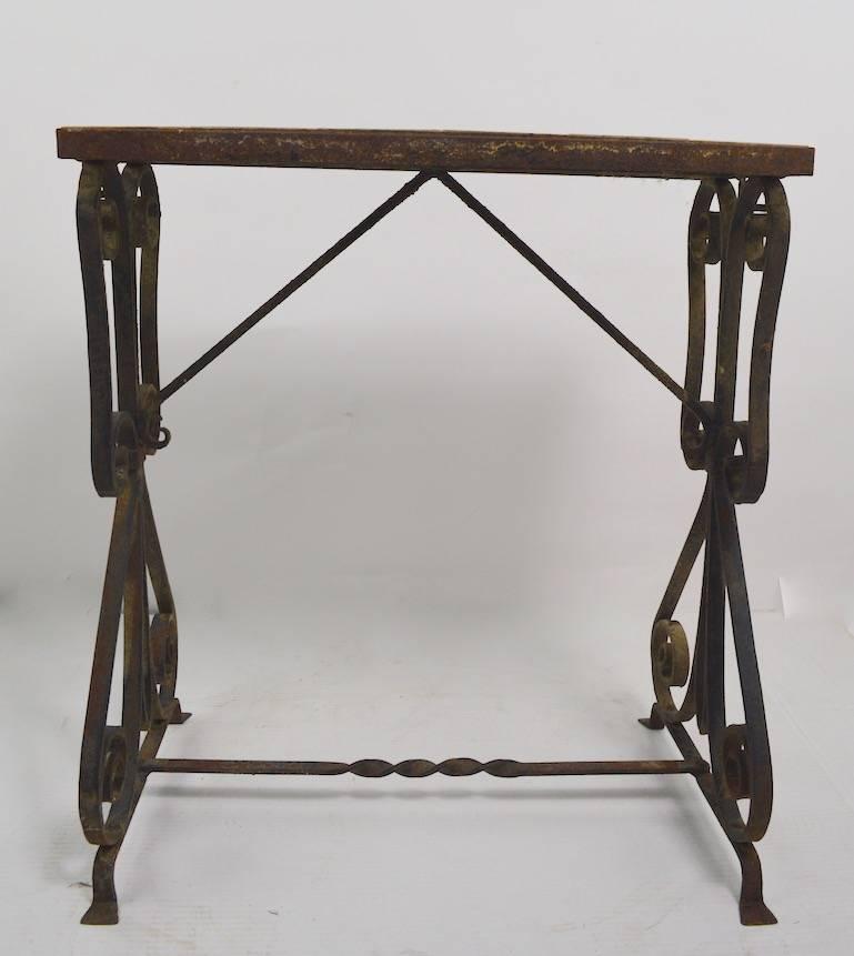 20th Century Wrought Iron Tile Top Table