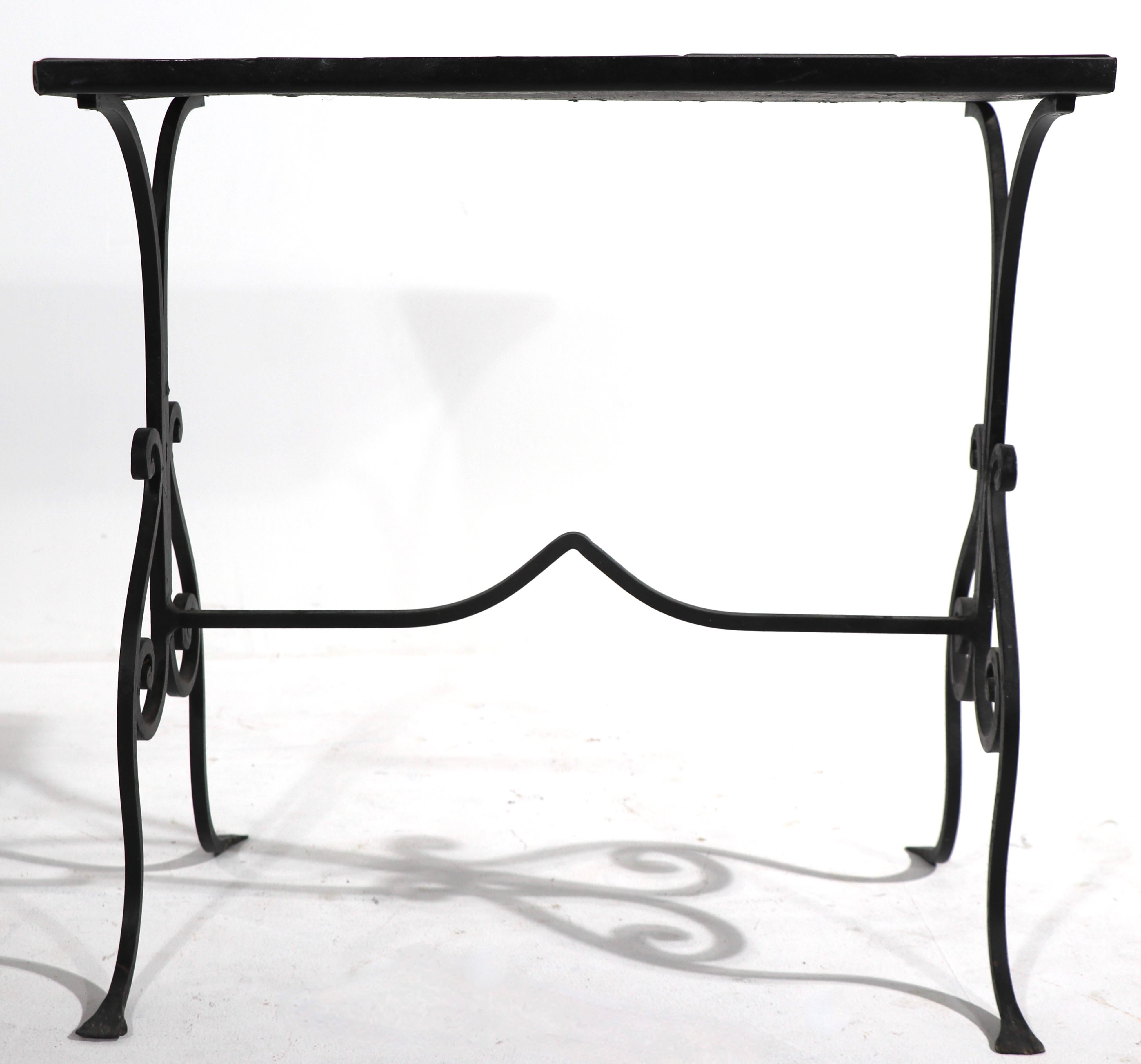 20th Century Wrought Iron Tile Top Table