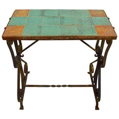 Antique Wrought Iron Tile Top Table