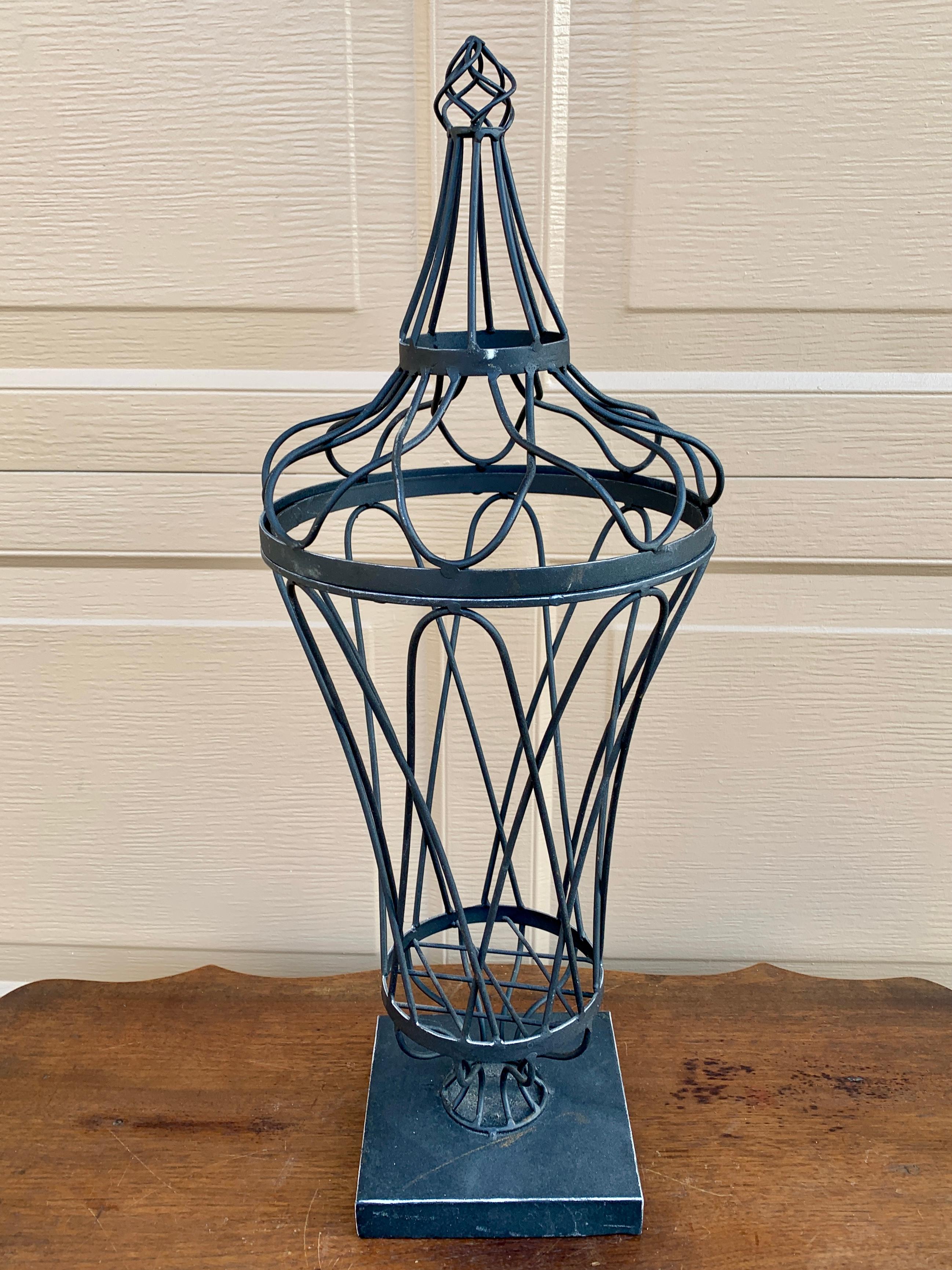 Wrought Iron Topiary Urn Form For Sale 4