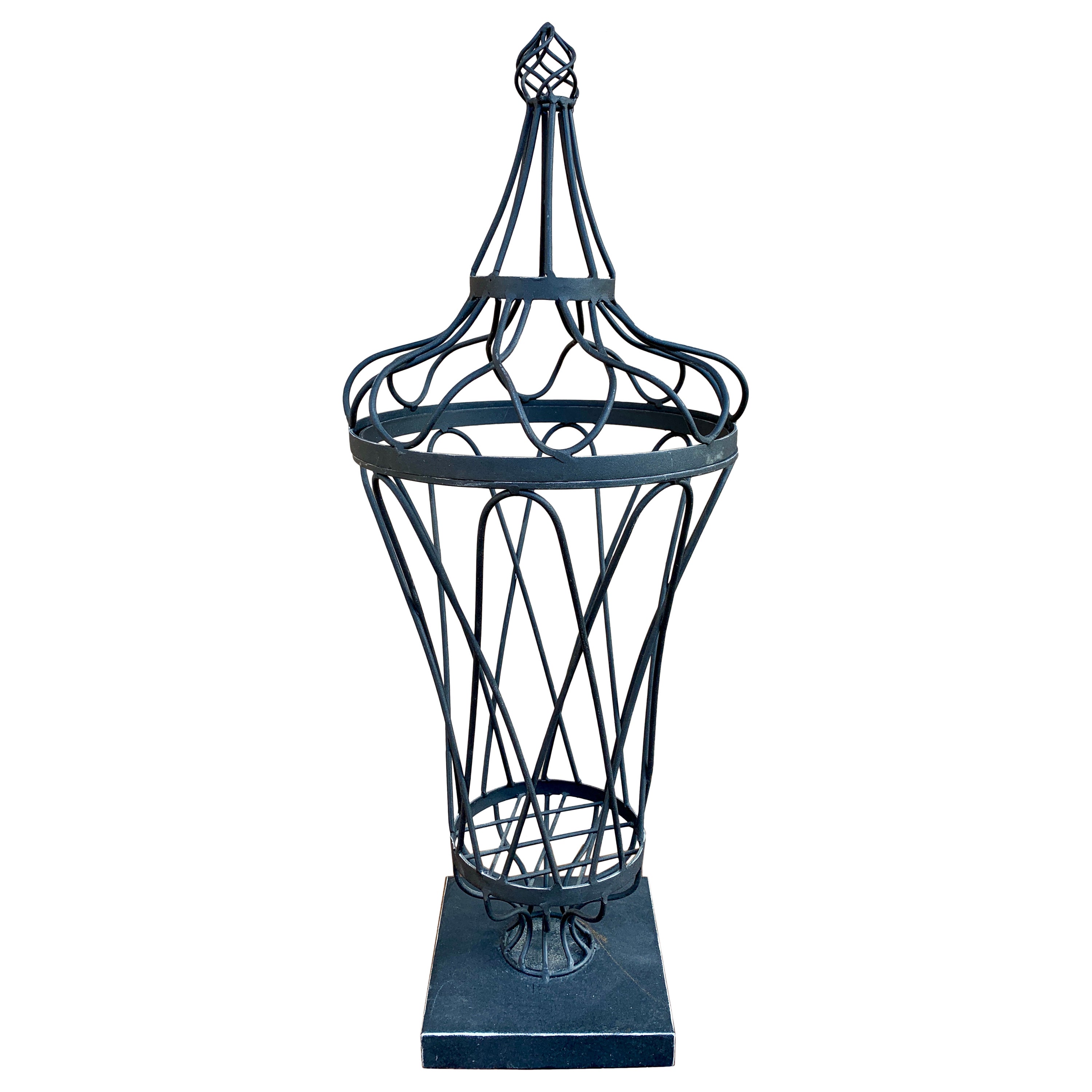 Wrought Iron Topiary Urn Form For Sale