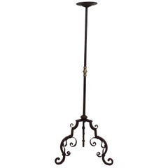 Wrought Iron Torchiere Candle Stand, European, 18th Century