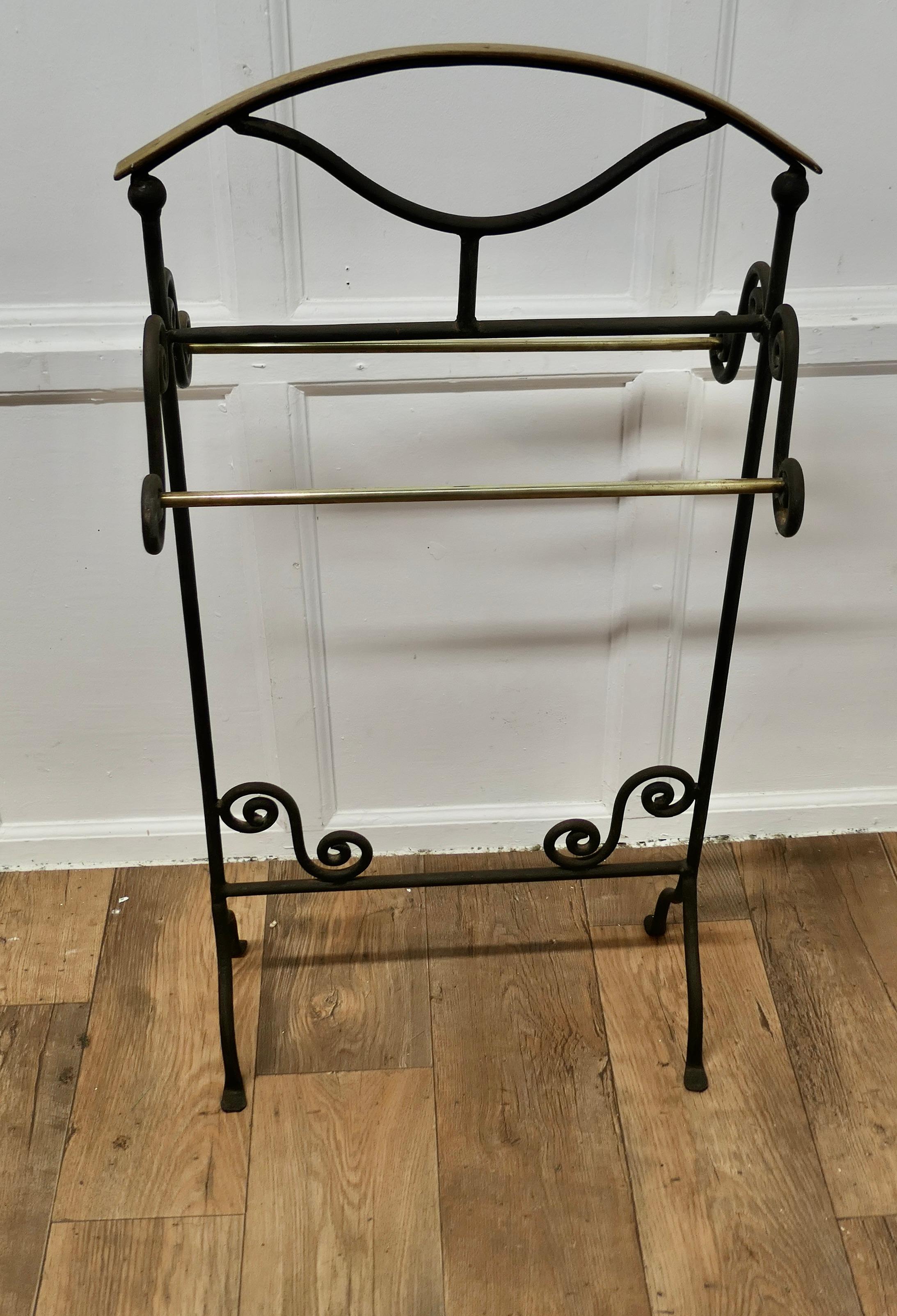 Mid-20th Century Wrought Iron Towel Rail or Clothes Airer  The Towel Rail or Clothes Airer has pr For Sale