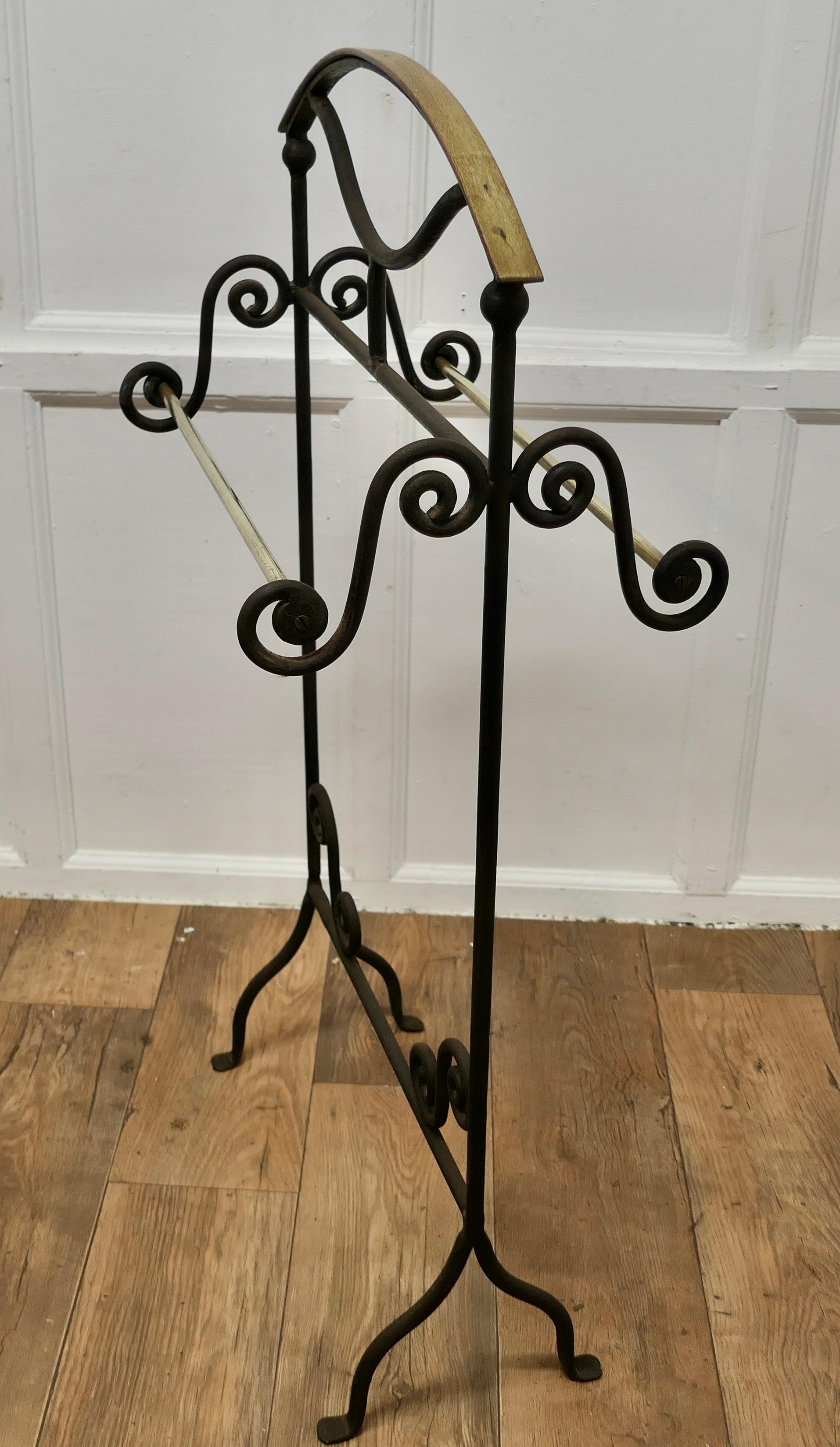 Wrought Iron Towel Rail or Clothes Airer  The Towel Rail or Clothes Airer has pr For Sale 1