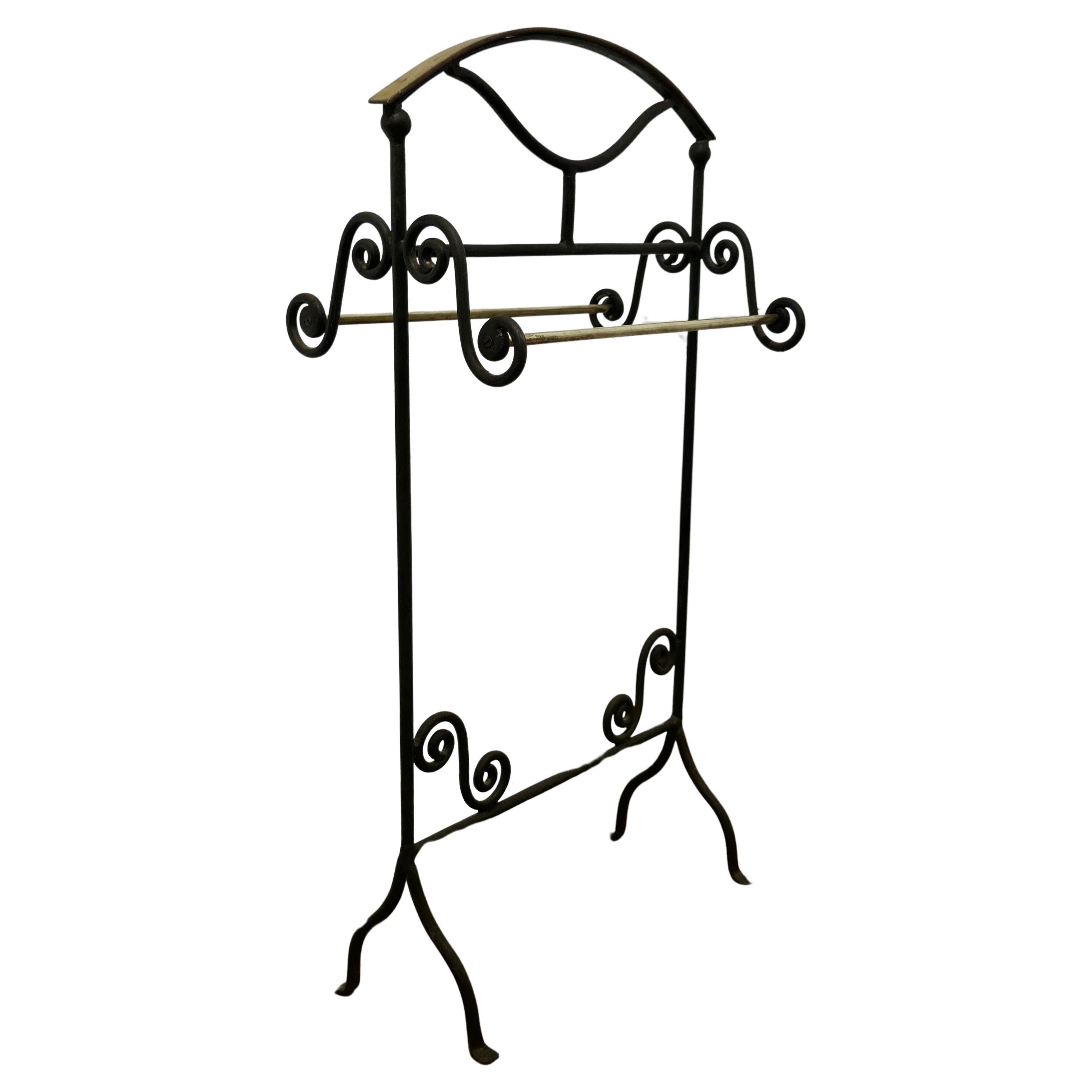 Wrought Iron Towel Rail or Clothes Airer  The Towel Rail or Clothes Airer has pr For Sale