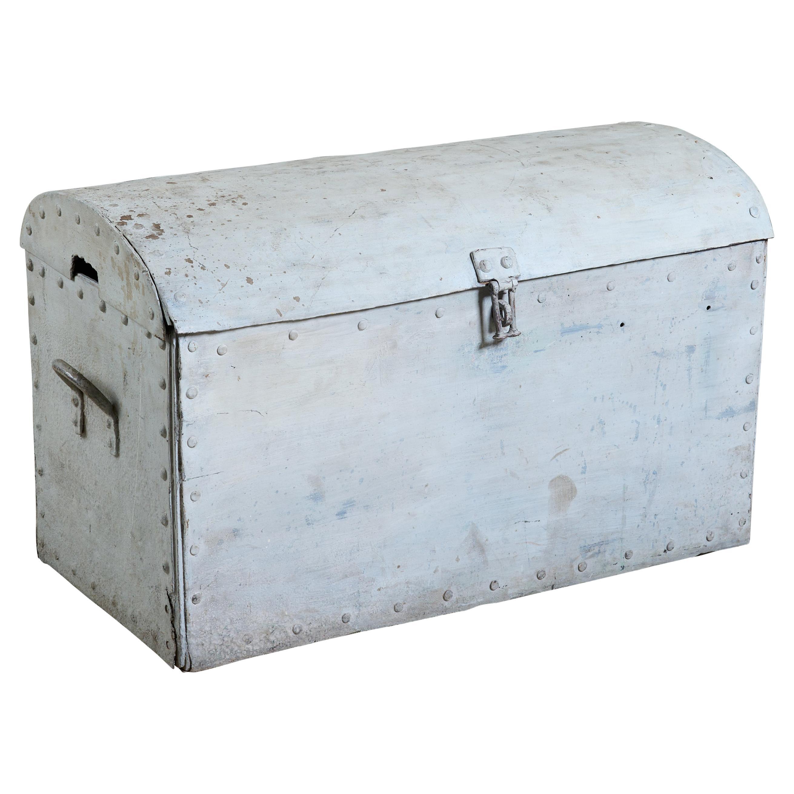 Wrought Iron Travel Trunk For Sale