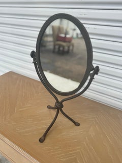 Wrought Iron Tripod Base Cheval Style Mirror