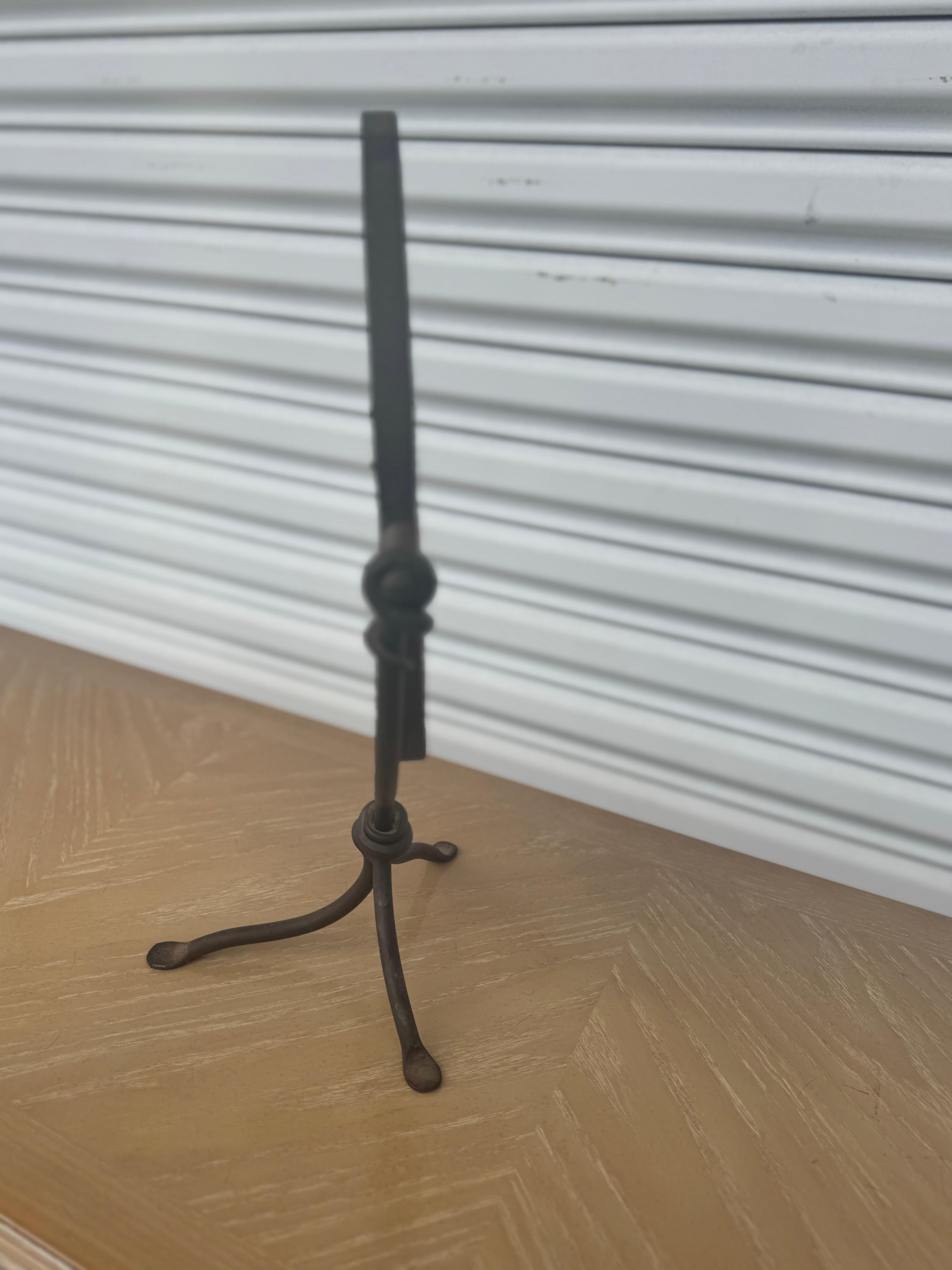 Aesthetic Movement Wrought Iron Tripod Base Cheval Style Mirror For Sale