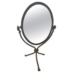 Wrought Iron Tripod Base Cheval Style Mirror