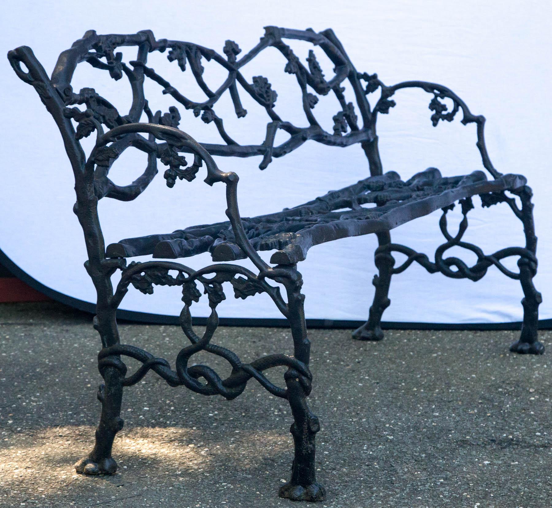 Wrought Iron Twig Form Bench In Good Condition For Sale In Mt. Kisco, NY