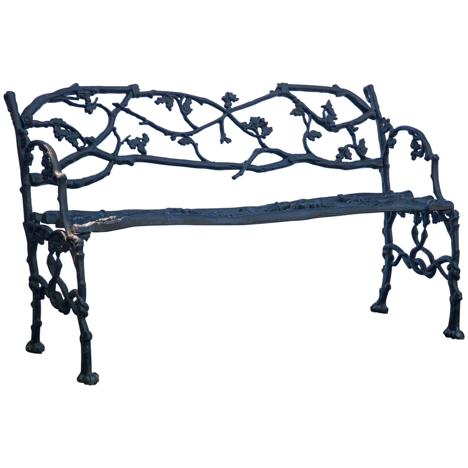 Wrought Iron Twig Form Bench For Sale