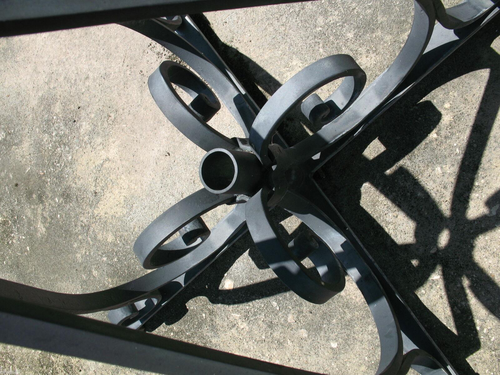 Hand-Crafted Addison Mizner Attributed Wrought Iron Umbrella Holder For Sale