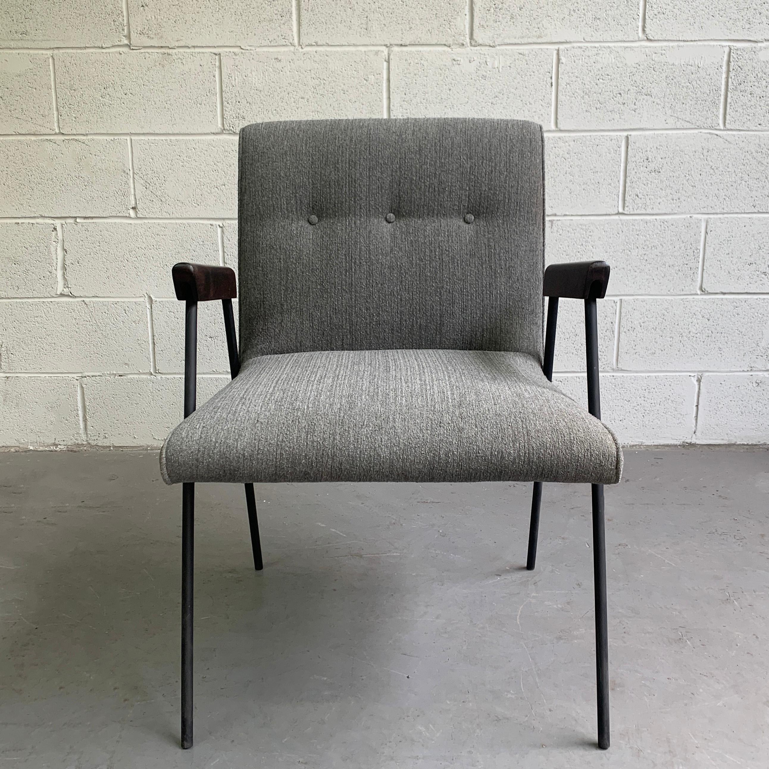 Wrought Iron Upholstered Armchair Attributed to Milo Baughman, Pacific Iron 1