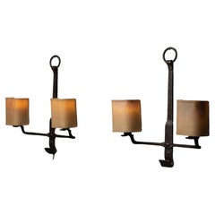 Wrought Iron
Vellum Sconces, England circa 1920 Antique Wrought Iron
Vellum Sconces, England circa 1920
