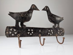 Wrought Iron Wall Coat Rack by Atelier Marolles, France, 1950s