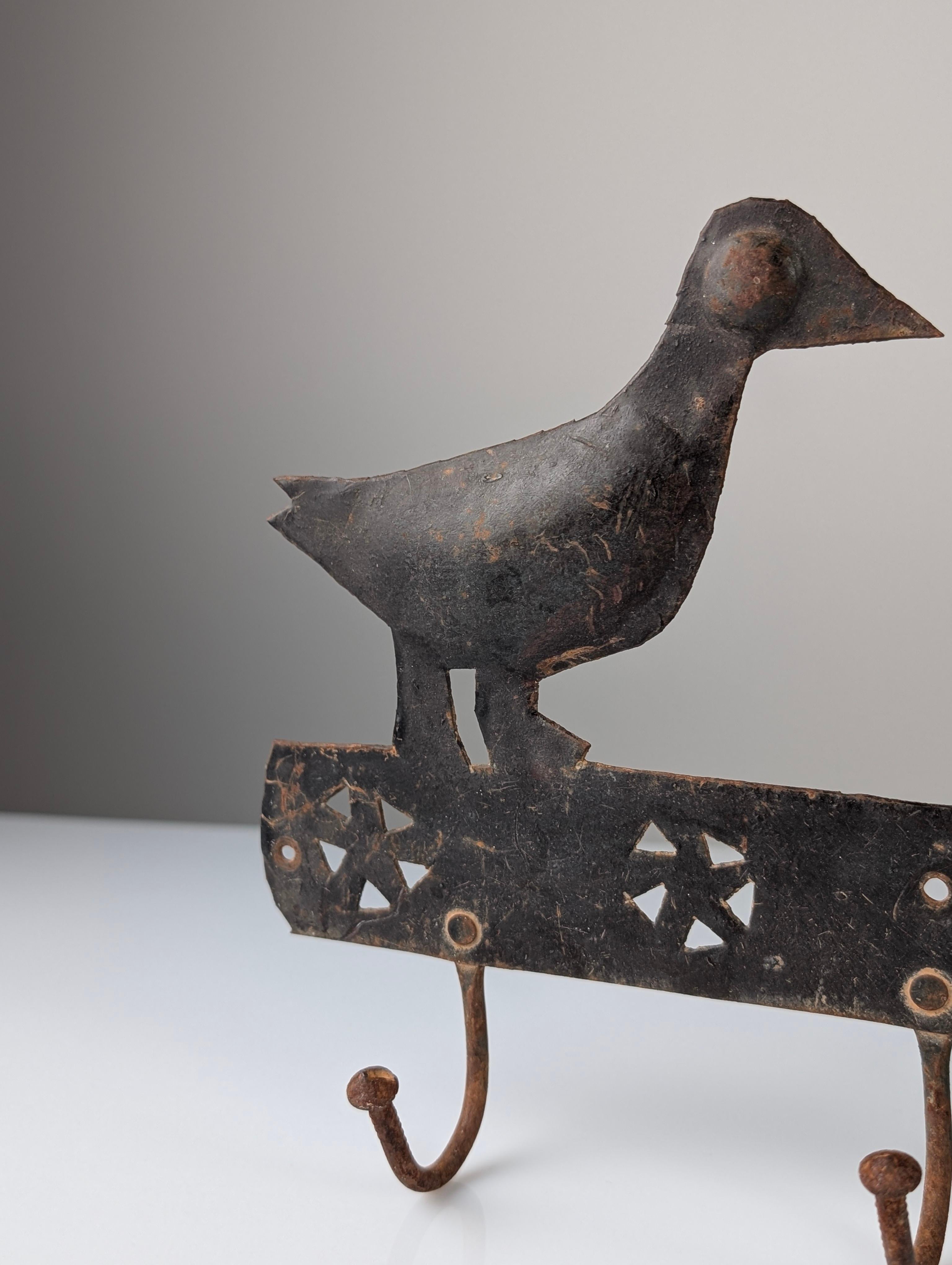 Mid-Century Modern Wrought Iron Wall Coat Rack by Atelier Marolles, France, 1950s