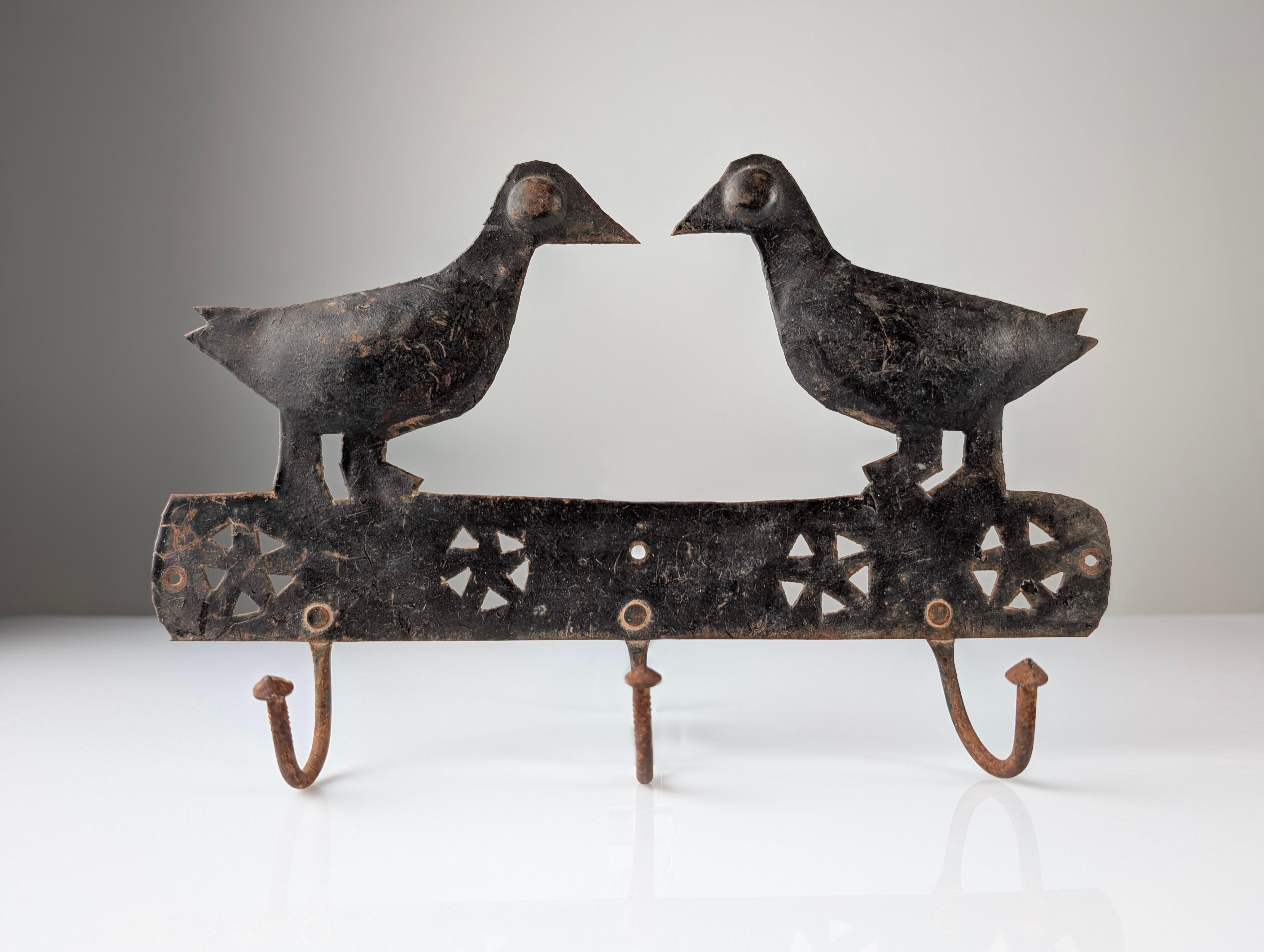Wrought Iron Wall Coat Rack by Atelier Marolles, France, 1950s In Good Condition In Benalmadena, ES