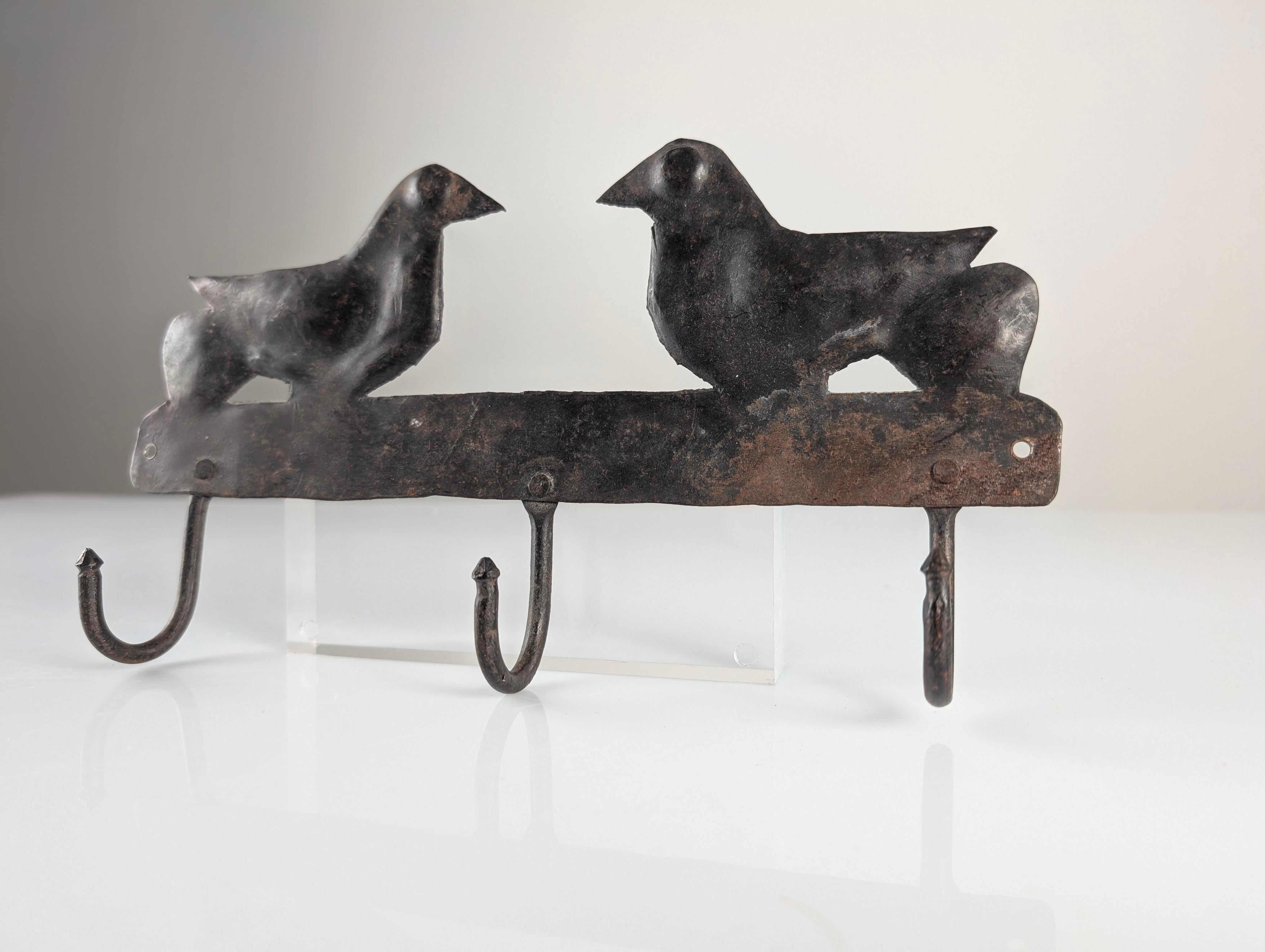 Mid-20th Century Wrought Iron Wall Coat Rack by Atelier Marolles, France, 1950s