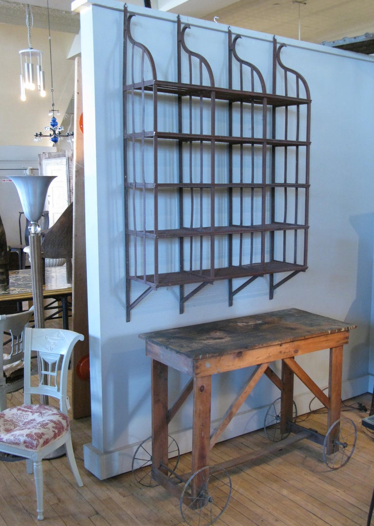 Wrought Iron WallHanging Shelving Rack at 1stDibs