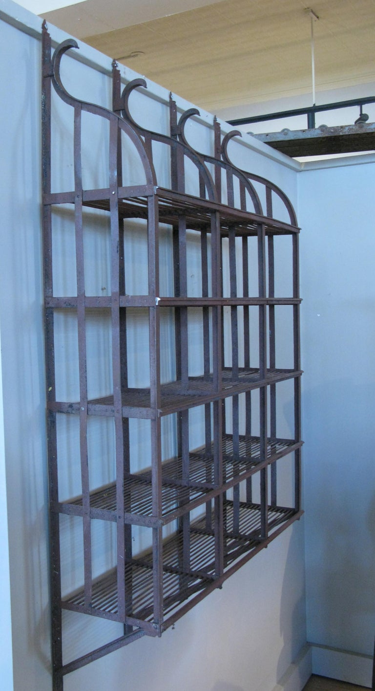 Wrought Iron WallHanging Shelving Rack at 1stDibs