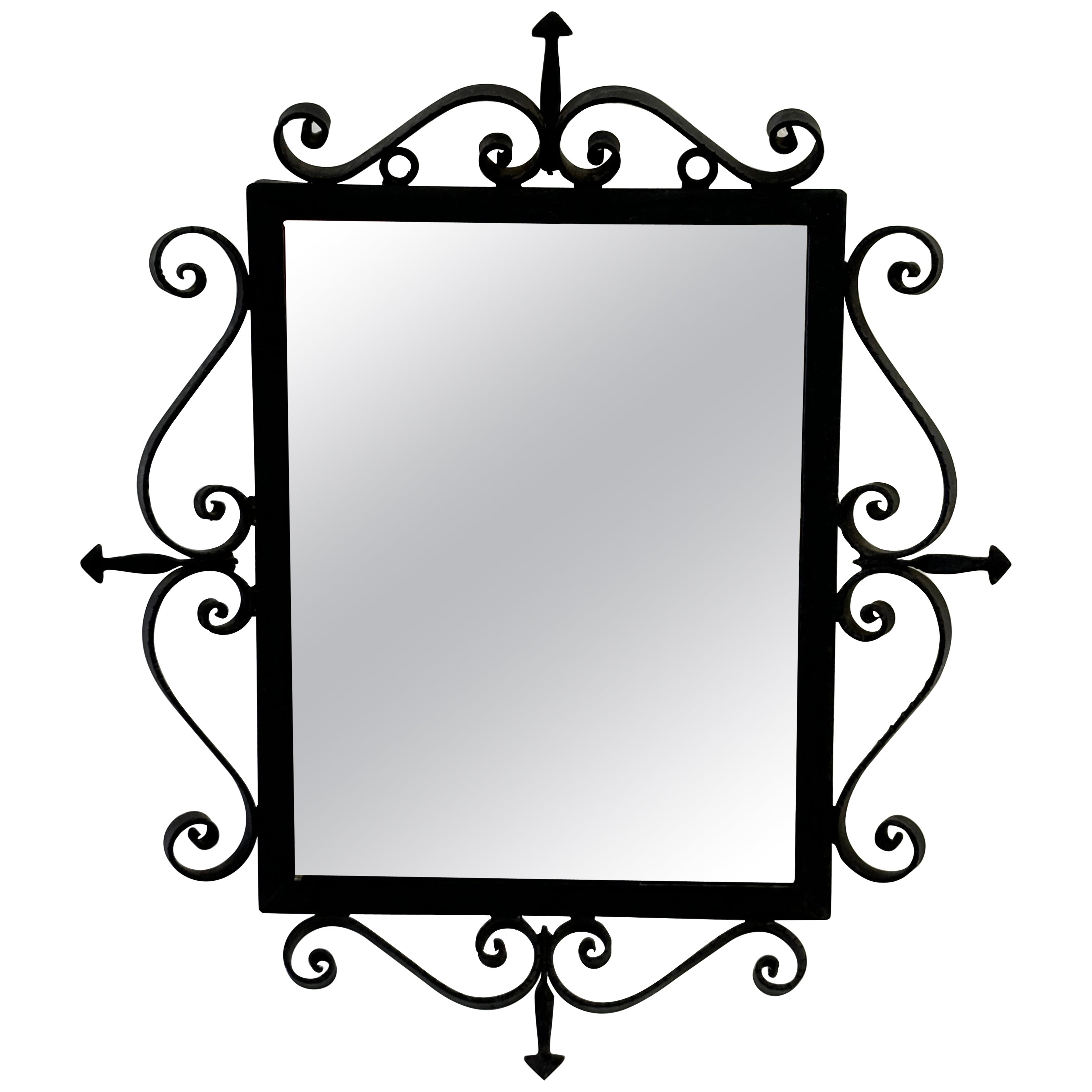 Miroir mural en fer forgé