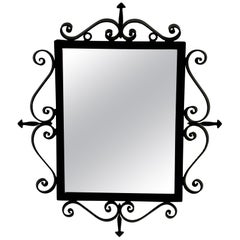 Miroir mural en fer forgé