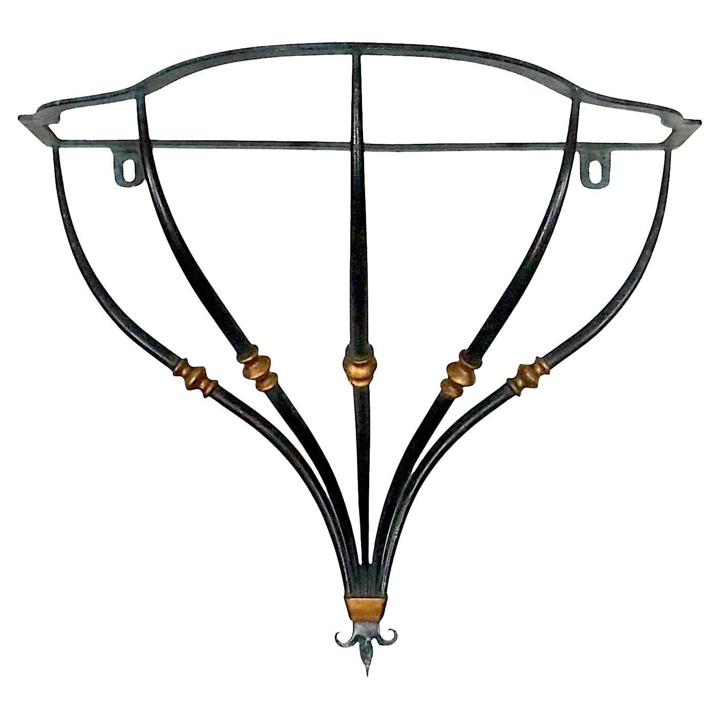 Wrought Iron Wall Mount Console Shelf Made in Italy att. to Pier Luigi Colli