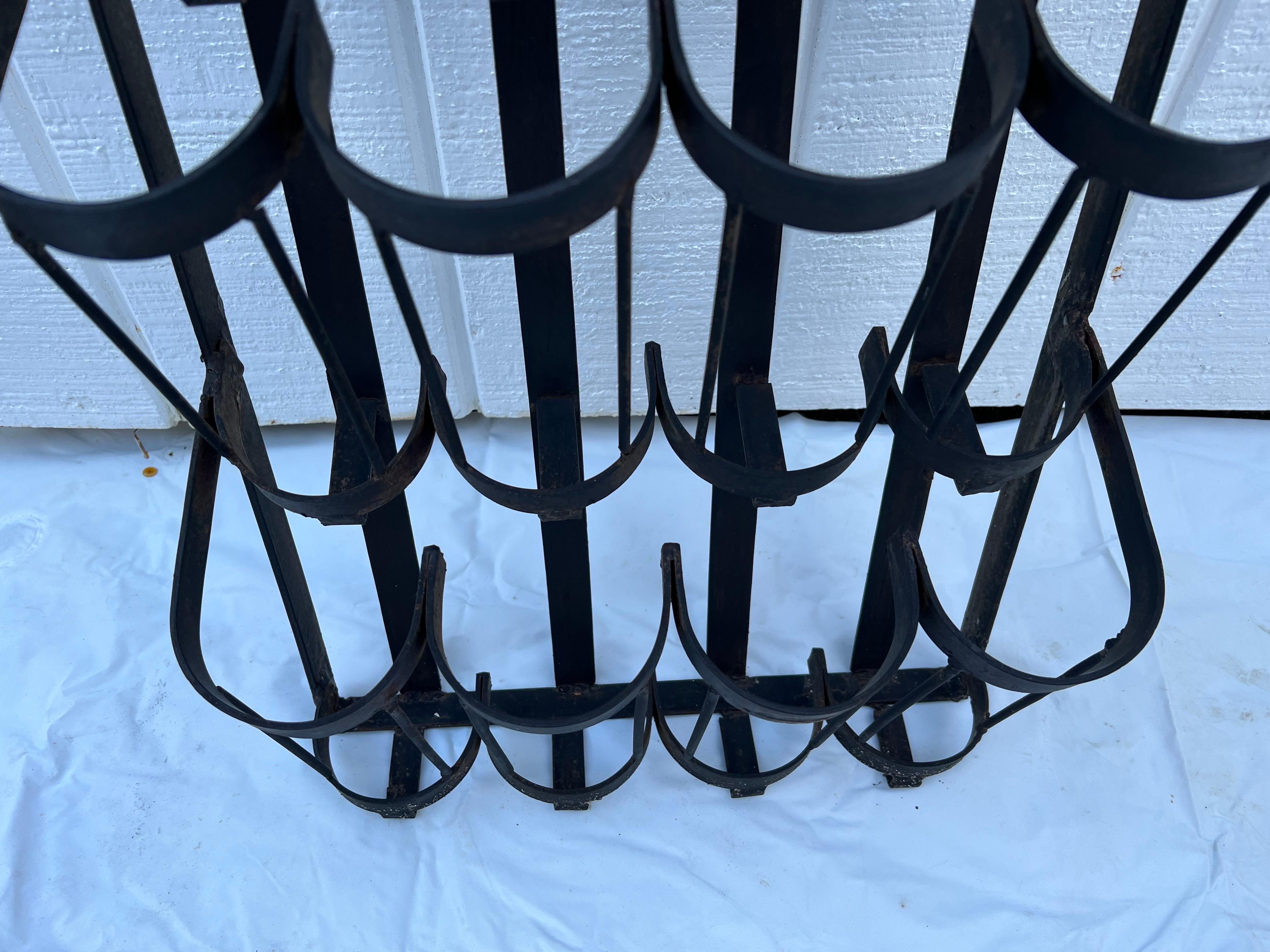 Wrought Iron Wall Mount Wine Bottle Holder For Sale 5