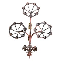 Wrought Iron Wall Mounted "Four Flower" Facade Ornament
