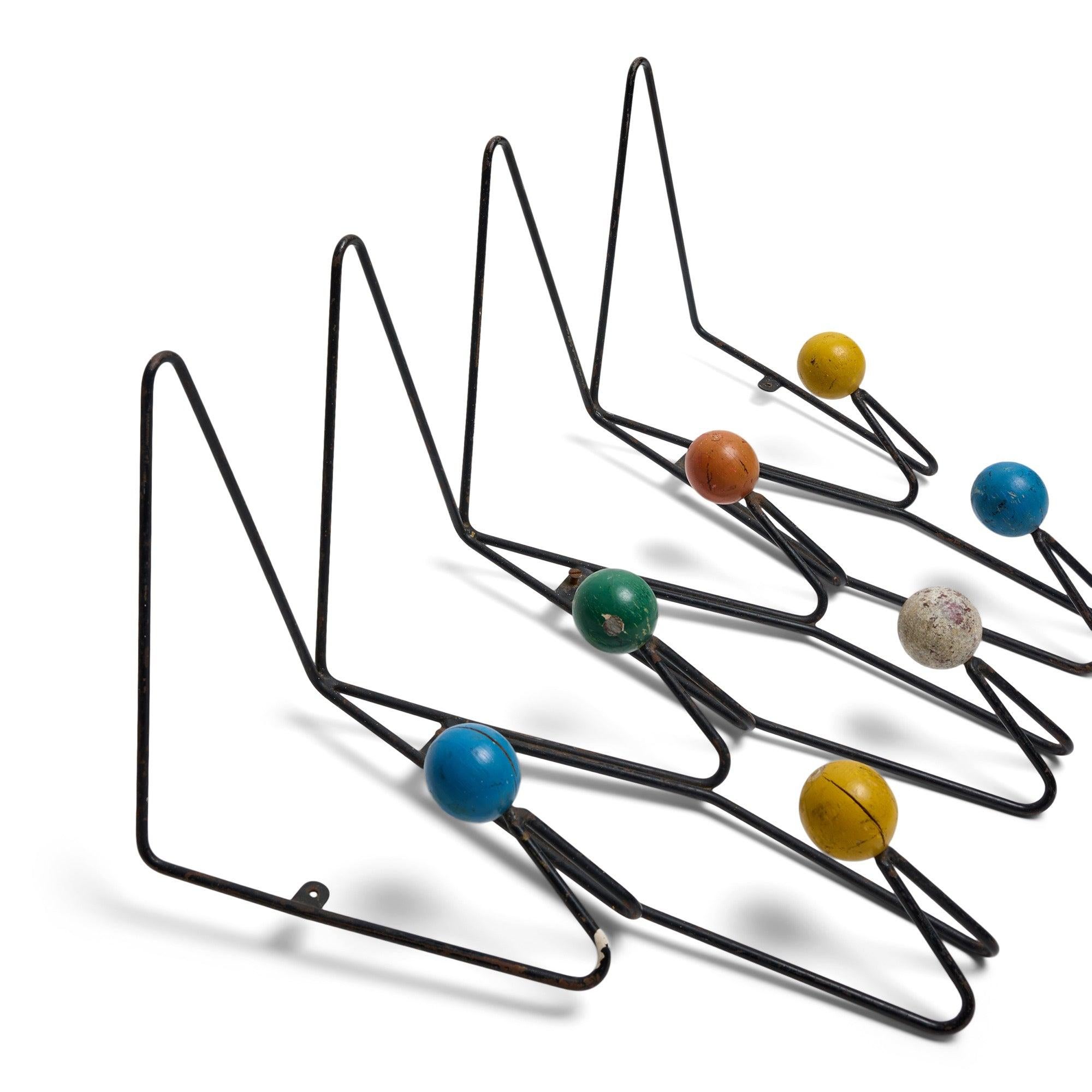 French Wrought-Iron Wall Rack Attributed to Roger Feraud, 1960s For Sale