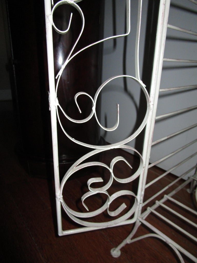 Wrought Iron White Mid Century Wine in the French Taste with