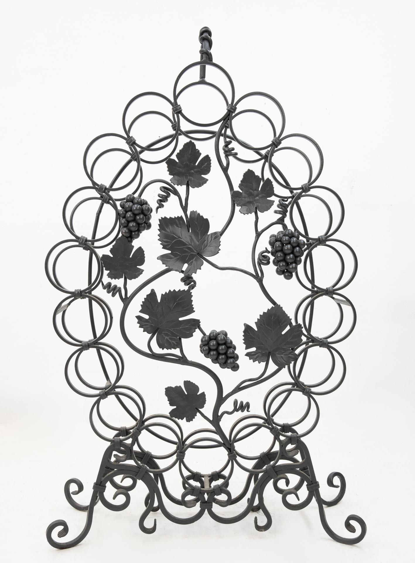 Belle Époque Wrought Iron Wine Rack, France, 1980s