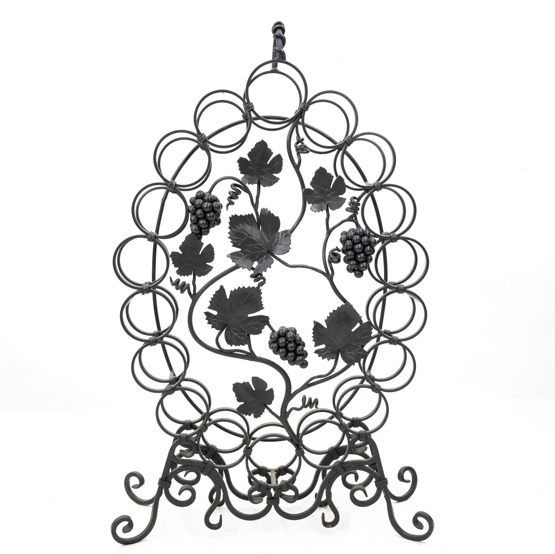 French Wrought Iron Wine Rack, France, 1980s