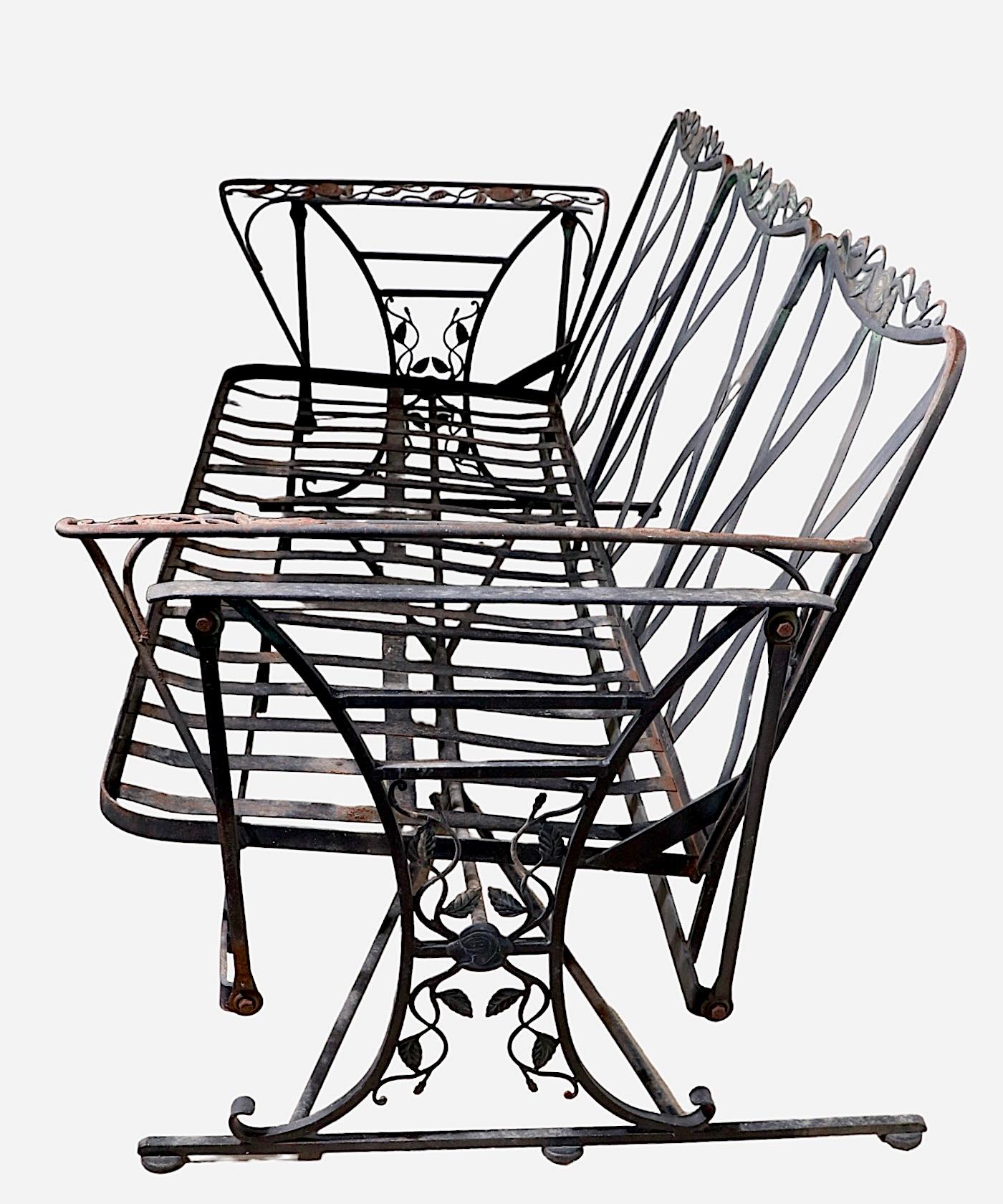 Wrought Iron Woodard Chantilly Rose Garden Patio Poolside  Glider  For Sale 2