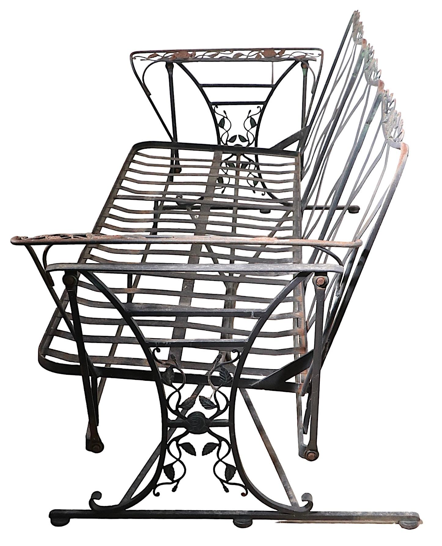American Wrought Iron Woodard Chantilly Rose Garden Patio Poolside  Glider  For Sale