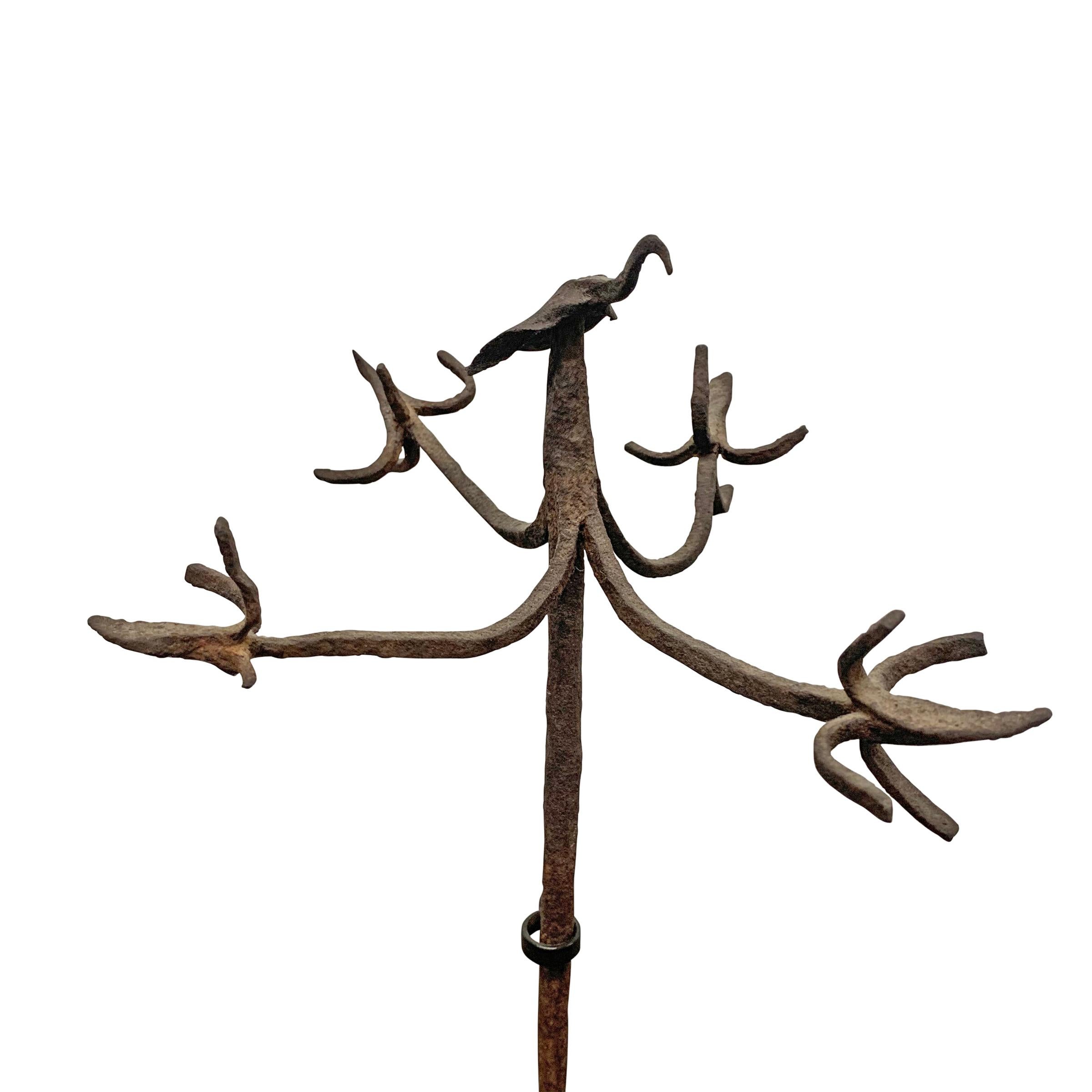 Tribal Wrought Iron Yoruba Ọ̀sanyìn Staff