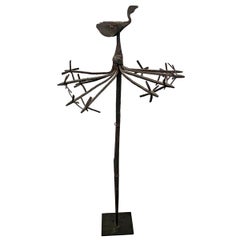 Wrought Iron Yoruba Ọ̀sanyìn Staff