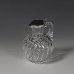 Wrythen Glass Drinks Set, Hallmarked 1888