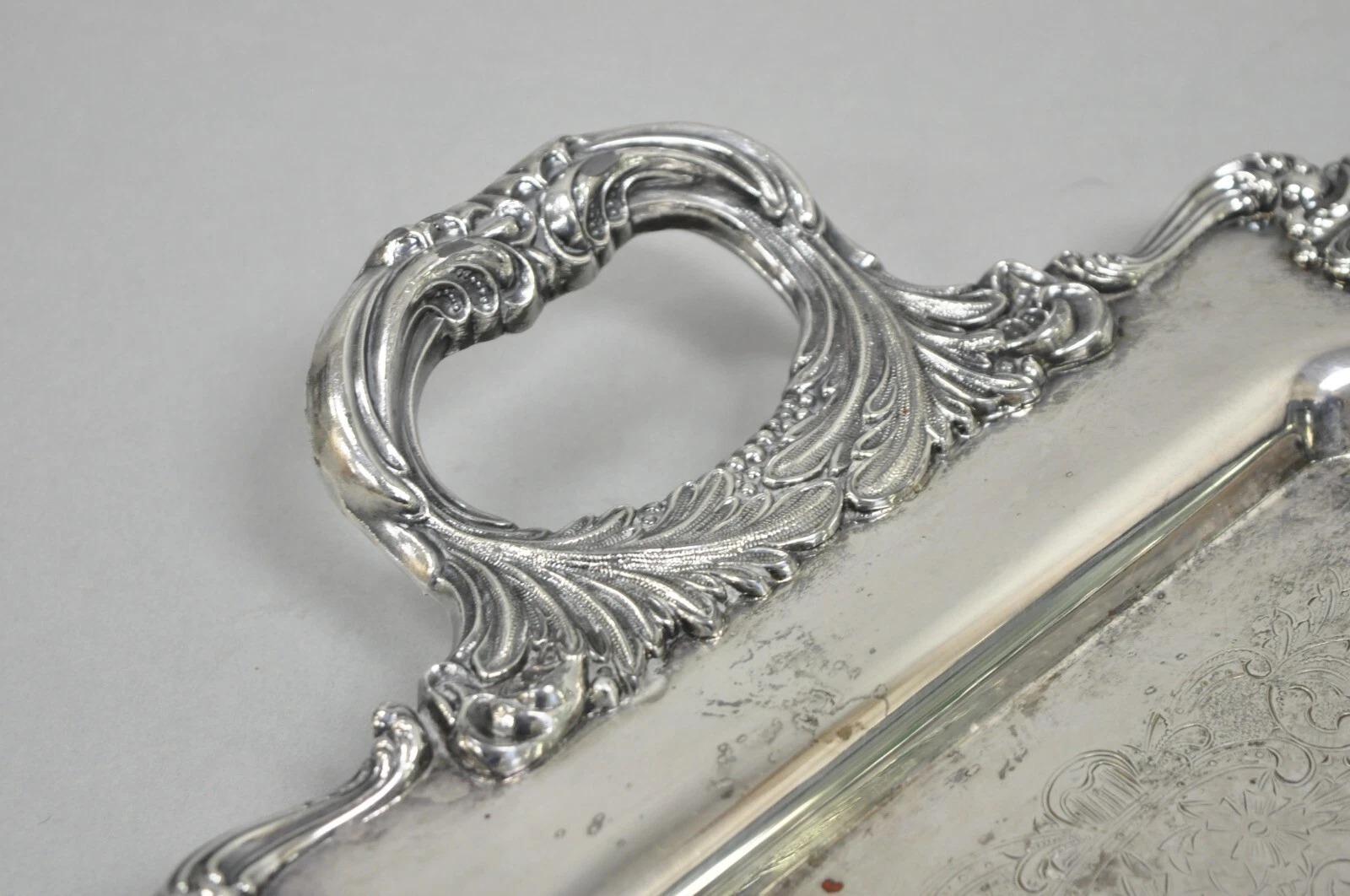W&S Blackinton Victorian Silver Plated Narrow Serving Platter Dish Bar Tray For Sale 6